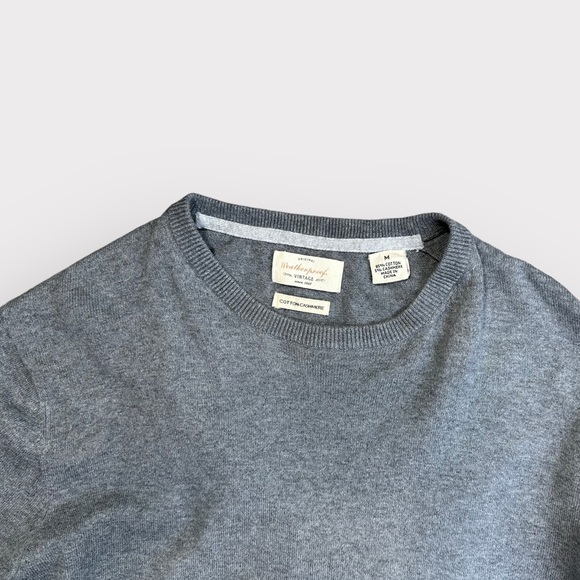 COTTON CASHMERE SWEATER IN LAKE HEATHER - Picture 2 of 6